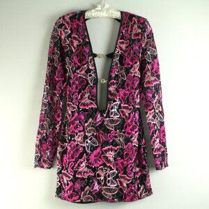 Revolve Lovers + Friends Elysian Mariposa Butterfly Lace Mini Dress S NWOT